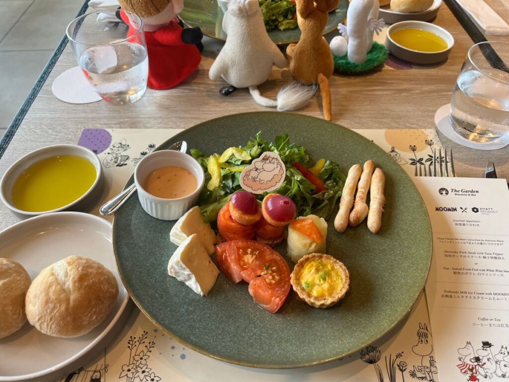 ムーミンランチセットの前菜盛り合わせ
