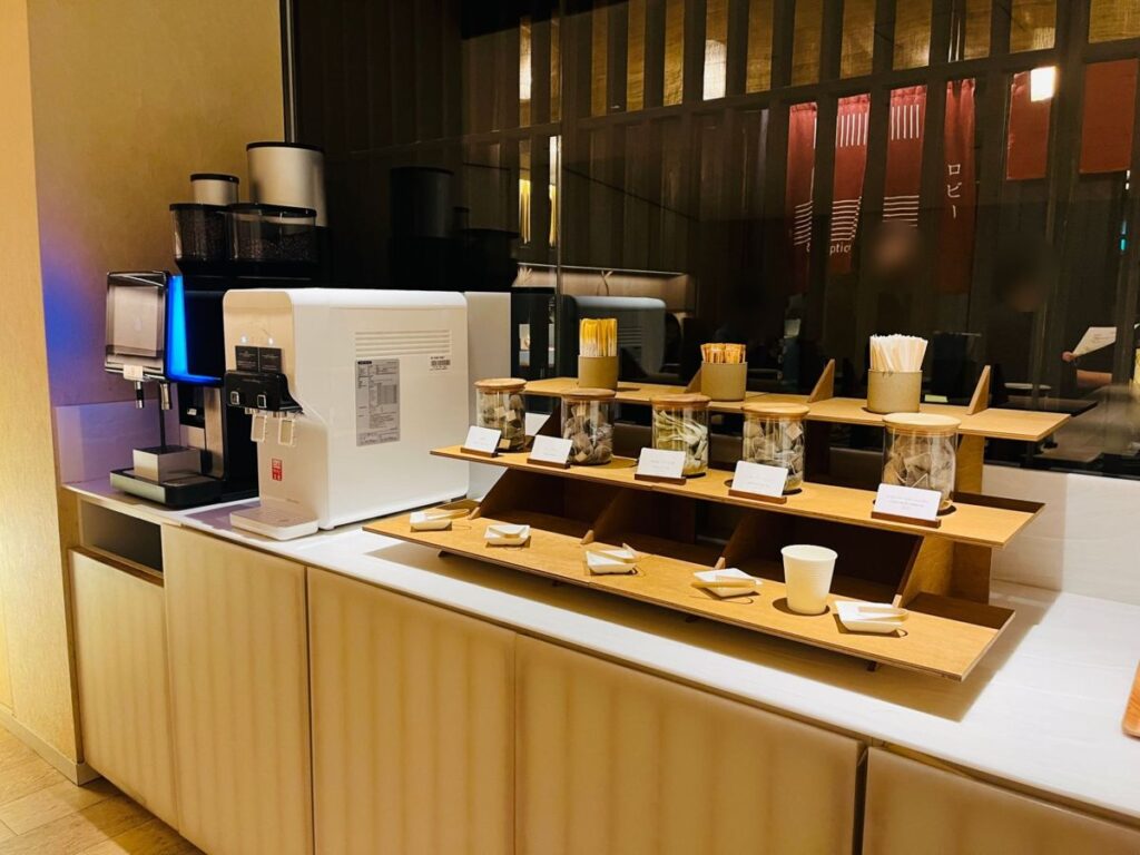 界 別府のコーヒー・お茶のコーナー